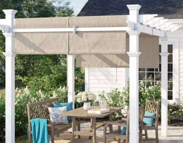 Vinyl Pergola With Canopy