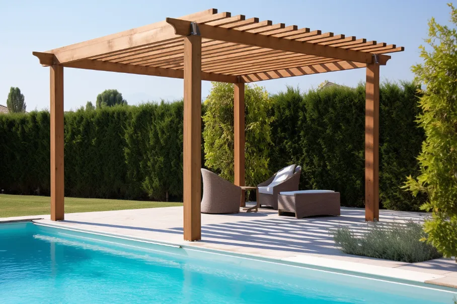 Poolside Elegance Pergola - Wooden Pergola Design