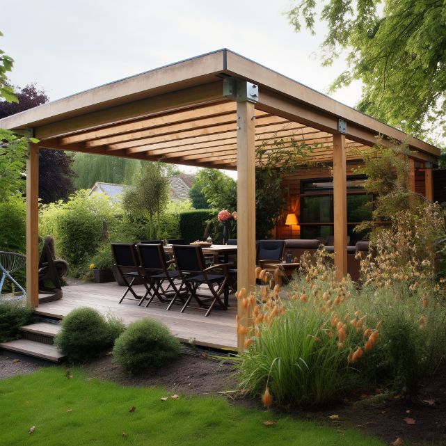 can you have fire pit under pergola