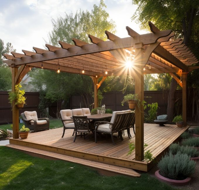 how to cut pergola rafter ends